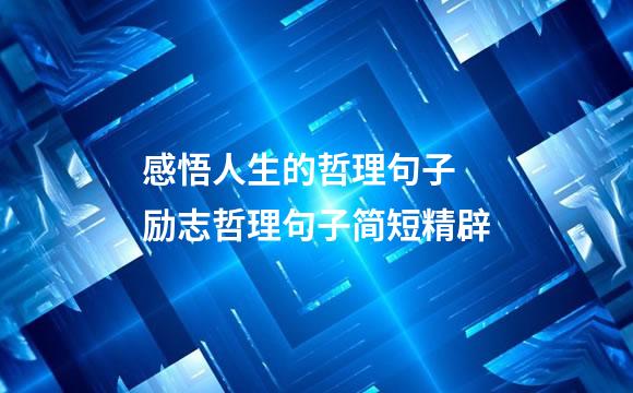 感悟人生的哲理句子 励志哲理句子简短精辟